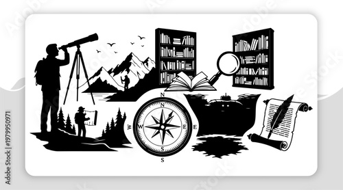 Discovering New Horizons A Collection of Exploration and Knowledge Icons