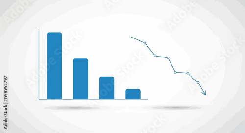 Financial chart showing a steep downward trend indicating economic decline or loss.