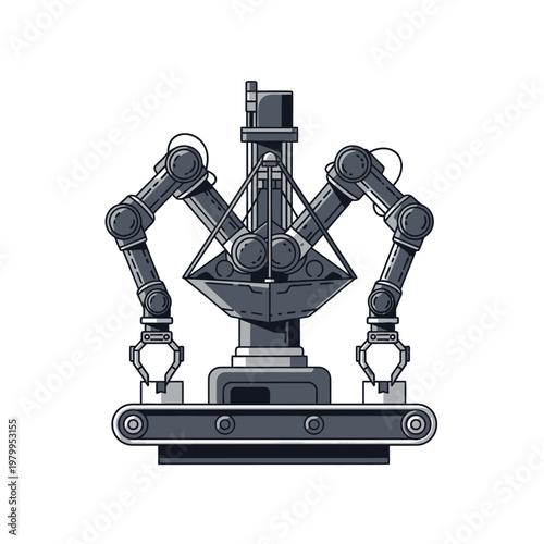 Robotic Arm Assembly Line Machine