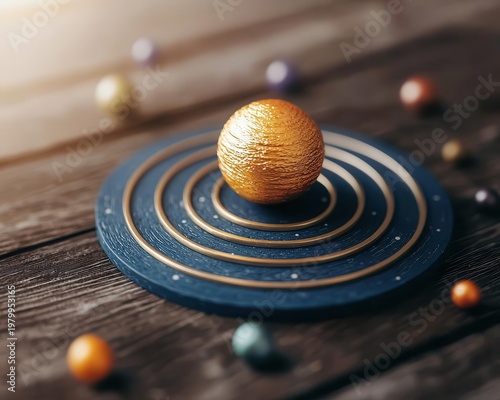 Wallpaper Mural Solar system visualized in form of an old compass, directional universe metaphor Torontodigital.ca