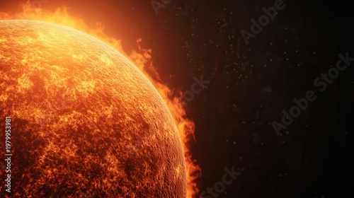 Wallpaper Mural Closeup of realistic textures on all planets orbiting dynamic 3D light sun Torontodigital.ca