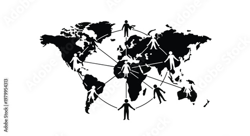 Detailed World Map Illustration Isolated on White Background for Global Geography Education and Travel Concepts