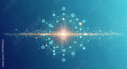 Digital Network Hub Representing Data Connectivity Nodes.