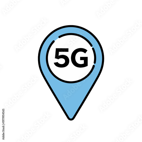 5G Network Location Flat Icon