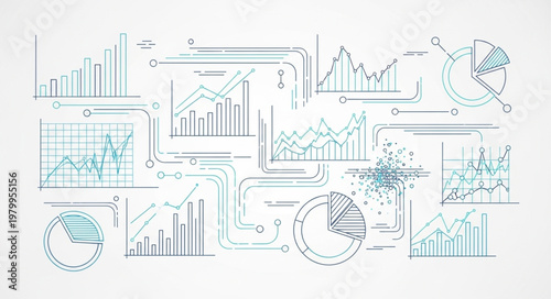 Composite Data Visualization Display Featuring Multiple Charts.