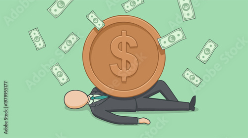 Conceptual illustration of financial burden, debt, and wealth pressure