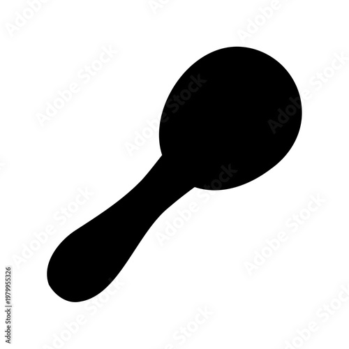 Black silhouette of a tablespoon on white background for culinary purposes