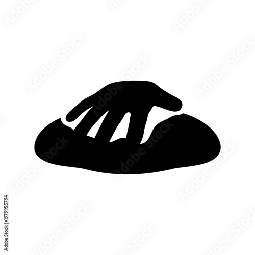 Silhouette of a hand kneading dough, symbolizing baking and culinary arts