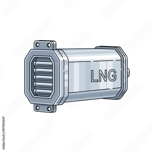 Liquefied Natural Gas LNG Unit - Industrial Equipment Illustration