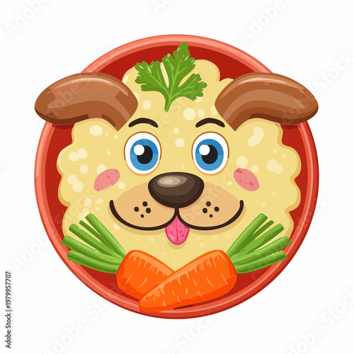 Hunde-Gesicht aus Kartoffelbrei