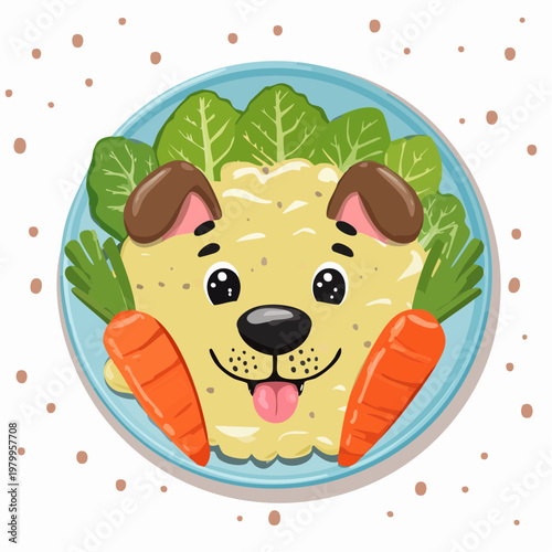 Hunde-Gesicht aus Kartoffelbrei