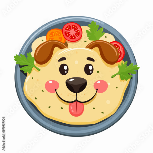Hunde-Gesicht aus Kartoffelbrei