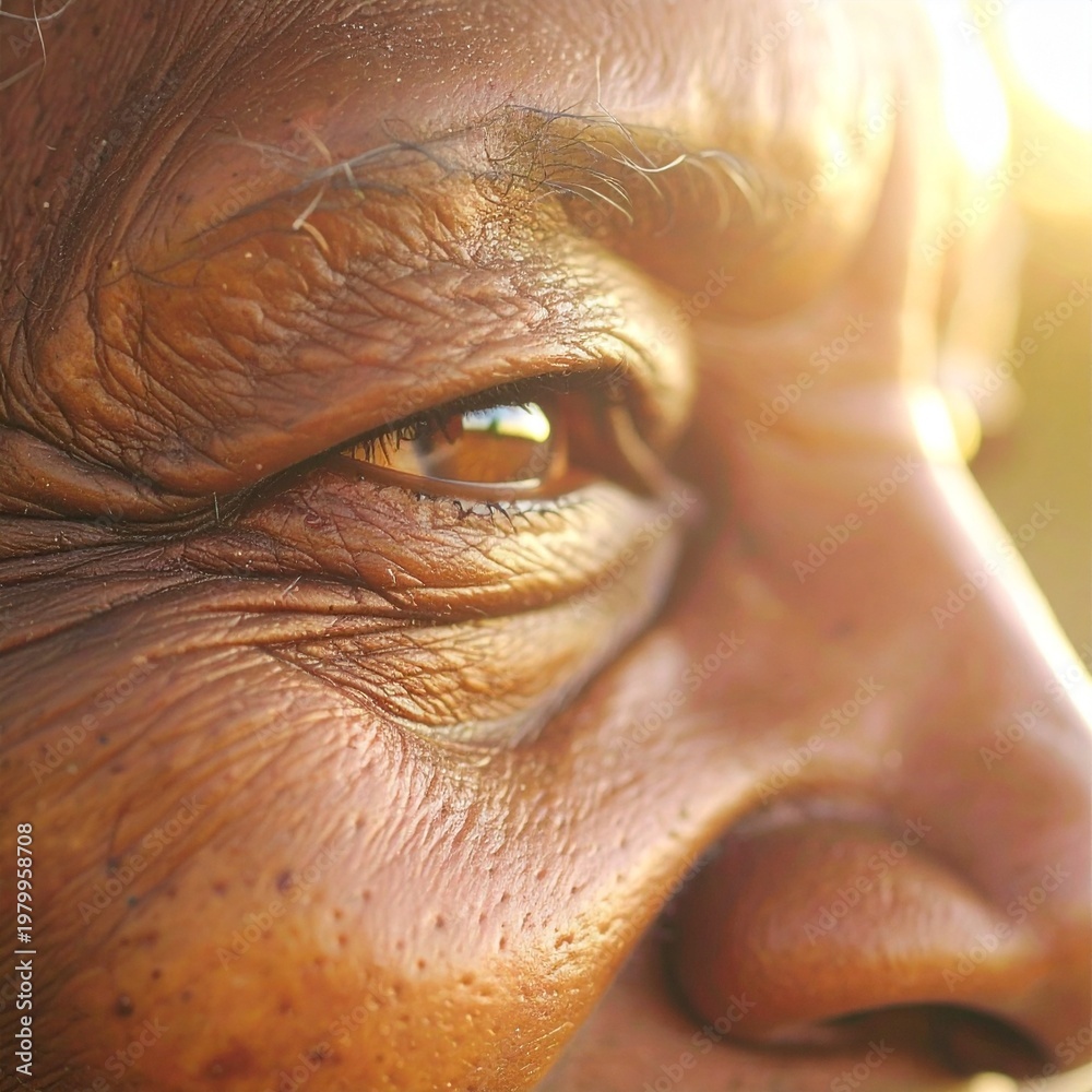 Fototapeta premium Close-up of a 50-year-old african american woman's face