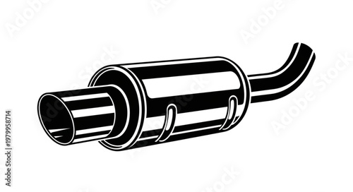 Illustration of a Car Exhaust Muffler.
