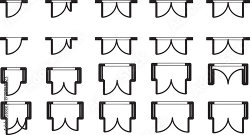 Assortment of meticulously illustrated doors, each portraying unique architectural elements, ready for design.