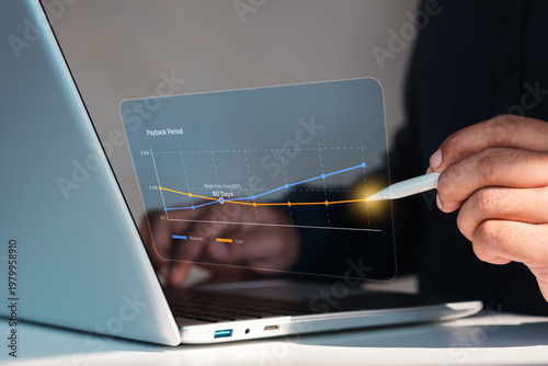 Slika na platnu Business professional analyzing payback period and break even point on financial