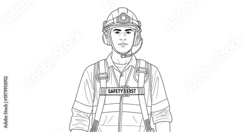 Illustration of a Construction Worker in Safety Gear.