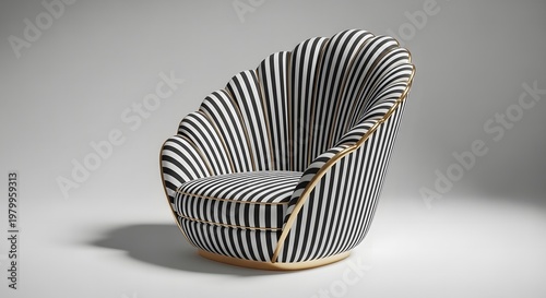 Luxury Shell-Inspired Beige Gold Designer Chair