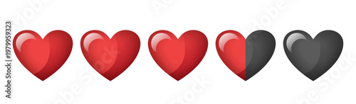 Health point bar. Design elements for video games. Vector clipart isolated on grey background.