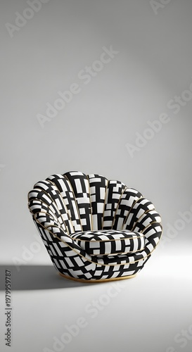 Luxury Shell-Inspired Beige Gold Designer Chair