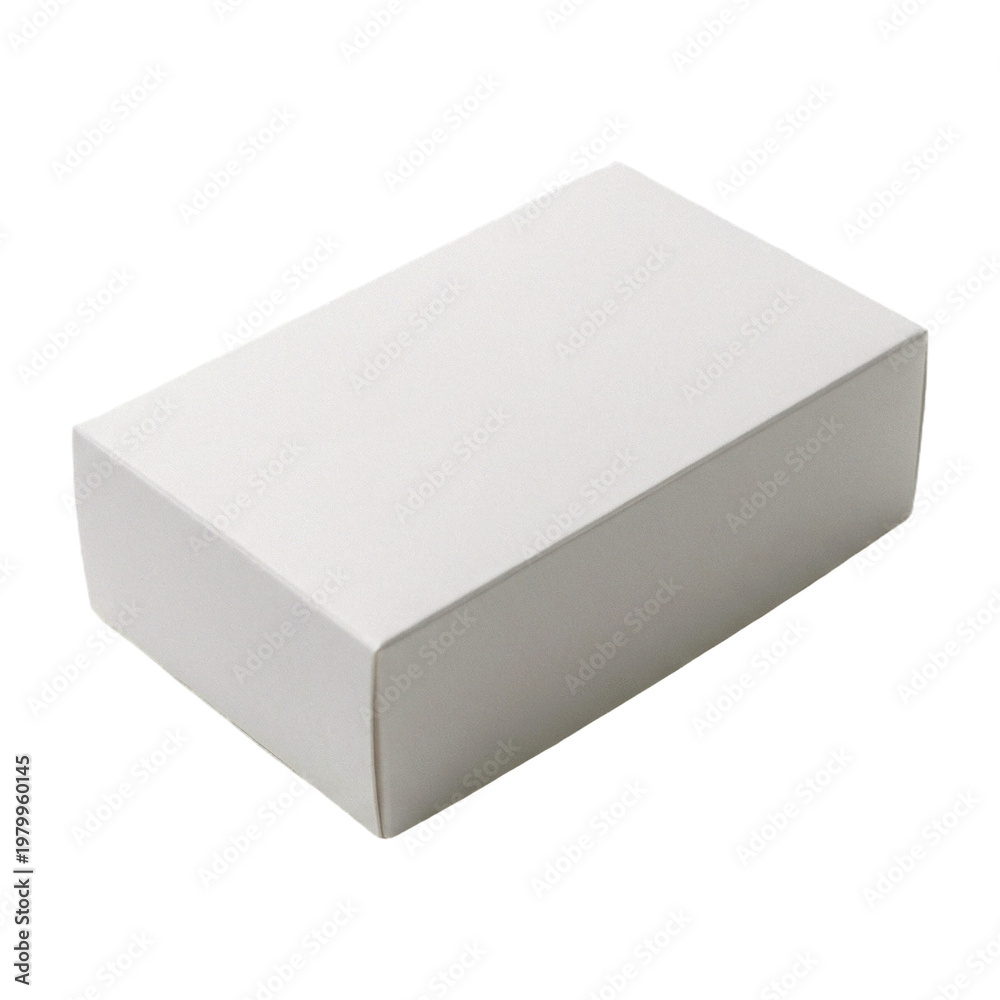 Naklejka premium Plain white rectangular cardboard box isolated on a clean background.