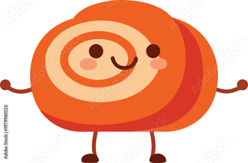 Cute cinnamon roll character with rosy cheeks