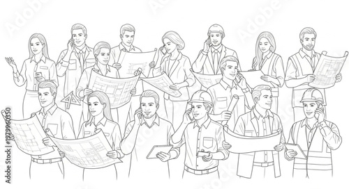 Illustration of a Group of People in Traditional Clothing.