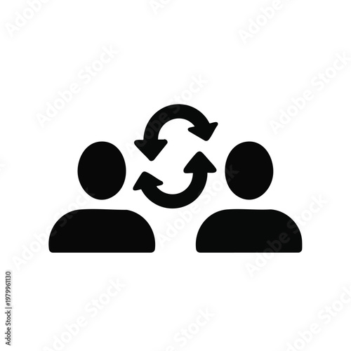 Communication, Teamwork, Partnership, Exchange Icons, Business Collaboration Symbols