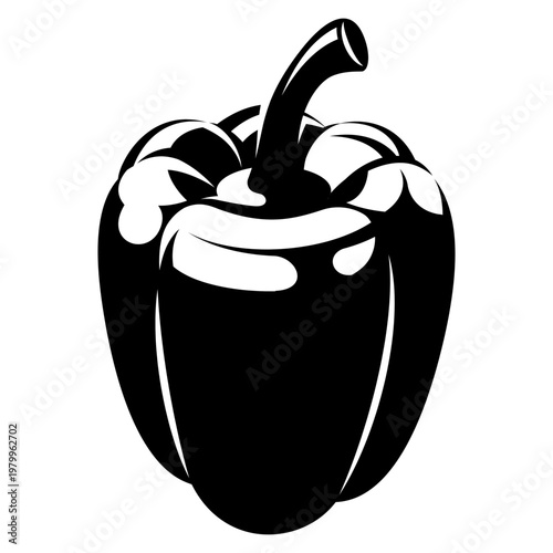 Stylized bell pepper vector illustration depicting a fresh, healthy, and natural food item.