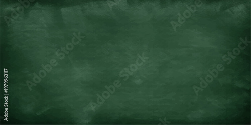 A dark vintage green chalkboard background with a dirty grunge texture and aged paper pattern creates an empty blank blackboard canvas backdrop for artistic design