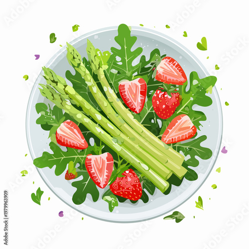 Spargelsalat mit Erdbeeren