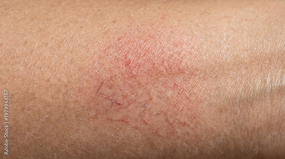 Fototapeta premium Skin closeup spider vein varicose vein redness inflammation superficial vein vascular medical dermatology, macro skin texture with visible superficial vein and mild redness, clinical healthcare