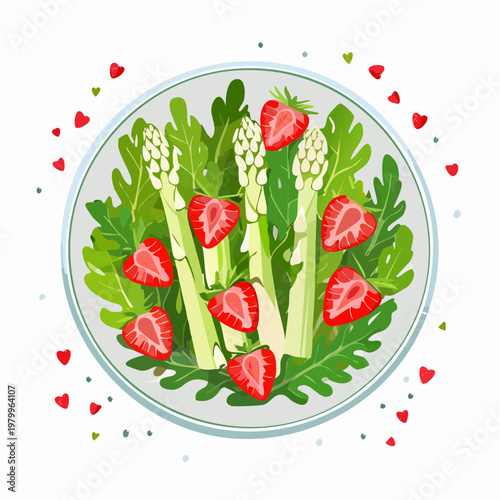 Spargelsalat mit Erdbeeren