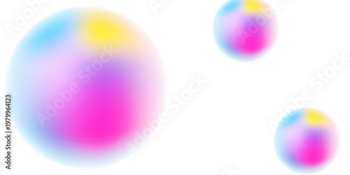 Bright colorful circle gradient set. Round blur gradation background collection. Iridescent radial blurry shape pack for poster, banner, leaflet, brochure. Vector neon fading circular aura bundle