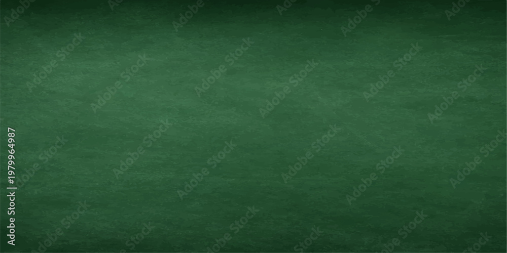 Fototapeta premium Empty vintage green chalkboard background with a grunge textured pattern on a blank wall surface design