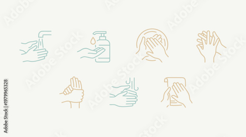 Modern Handwashing Instructional Infographic System for Hygiene and Health Awareness