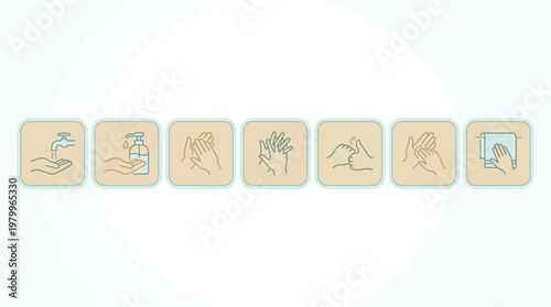 Modern Handwashing Instructional Infographic System A Step-by-Step Guide to Hygiene