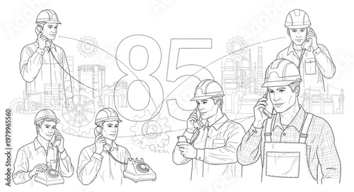 Illustration of Soldiers Forming the Number 8.