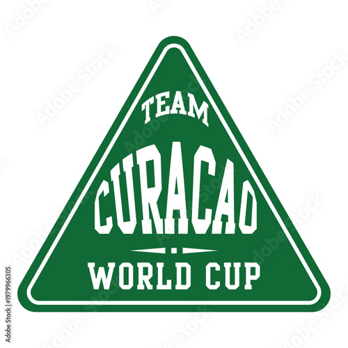 Curacao Triangle Stamp for Sports, Team Concept for Vector illustration image