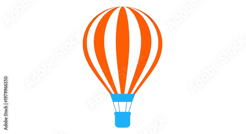 Hot air balloon with orange and white stripes