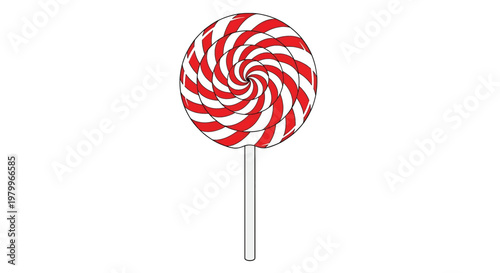 Red and white swirl lollipop candy