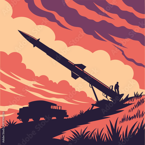 A rocket is launched into the sky