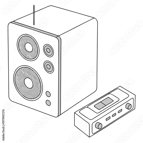 A boombox and a cassette player