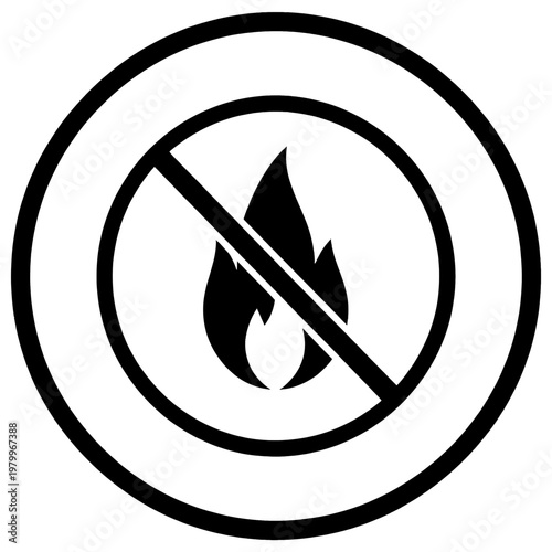 No Fire Line Icon with Circular Design