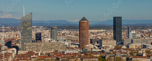 Les tours de la Part-Dieu dans la ville de Lyon en France