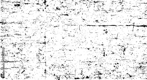 Black and white distressed grunge texture with rough concrete surface and scattered debris