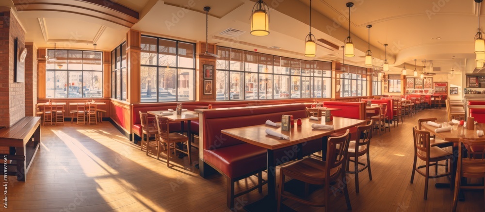 Fototapeta premium Experience the inviting warmth and timeless charm of a sun-drenched classic bistro.
