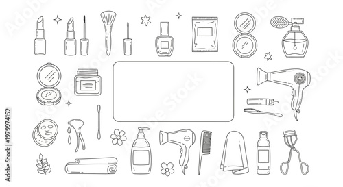 Collection of beauty and hair products.