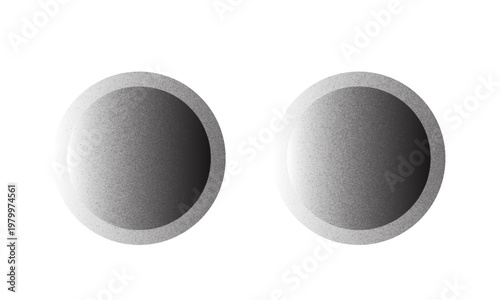 Textured gradient spheres set. Black dotted circles collection. Stippled round elements pack. Fading noise grain dot work shapes. Vanishing half tones and shadows effect illustration bundle. Vector