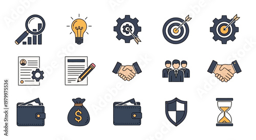 Business Finance Icons and Symbols.